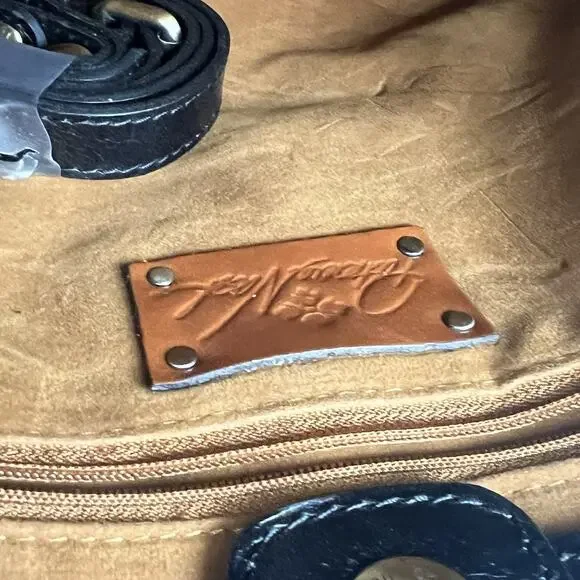 Patricia Nash Leather Primrose Satchel Handbag Animal Print Tiger Crossbody NEW - Picture 10 of 16